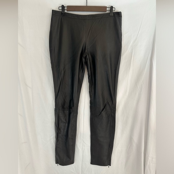 Genuine Leather Mango brand Pants/ Leggings in black with Zip Ankle Size 4 - Picture 4 of 6